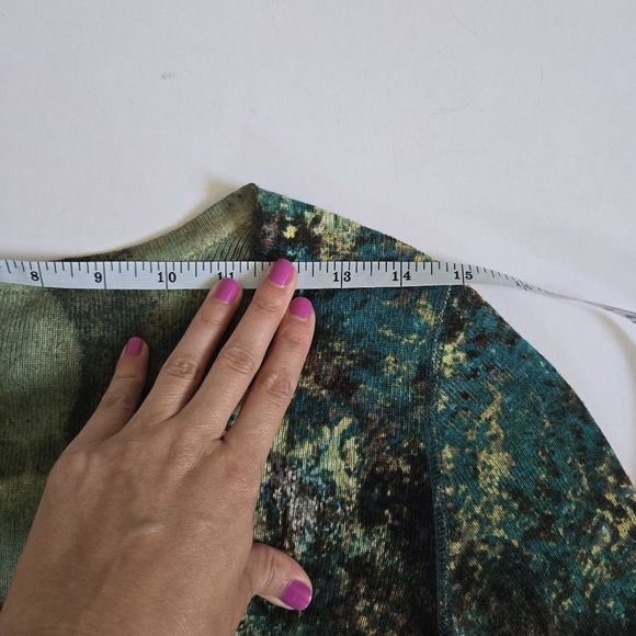 NWOT Nic + Zoe cotton lyocell green artsy cottage boho cardigan 2 way sz M - Picture 8 of 10